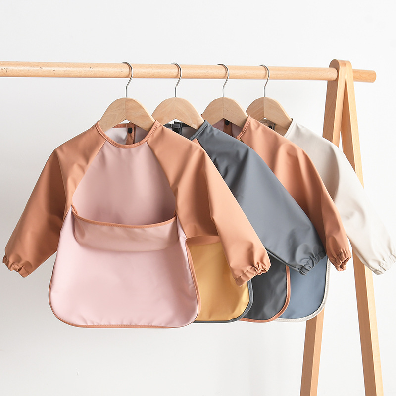Bib Long Sleeve - Детские нагрудники из искусственной кожи с