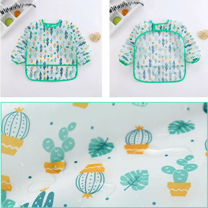Bib Long Sleeve - 1 шт. Милый детский фартук-нагрудник с