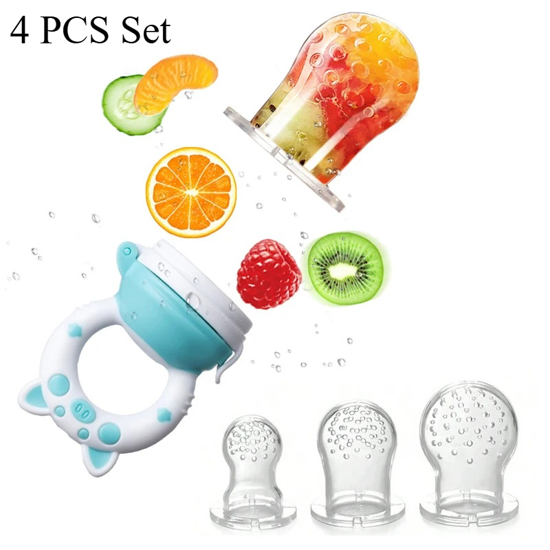 Baby Food Feeder - Набор из 4 силиконовых прорезывателей-сосок для