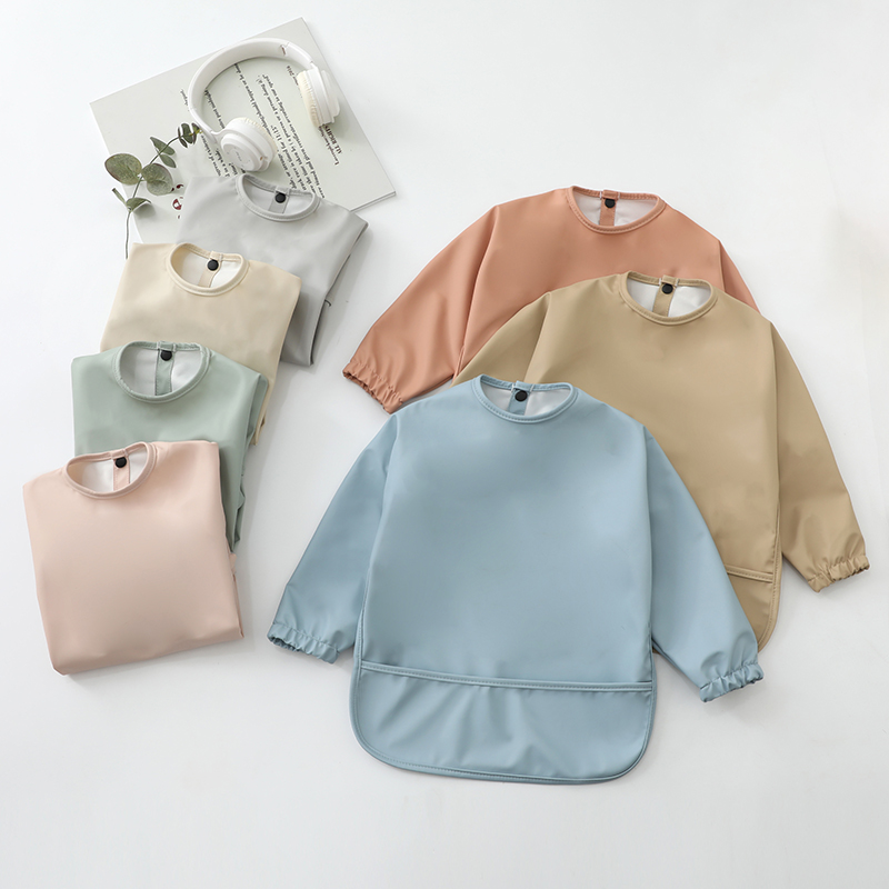 Детские нагрудники, однотонный – обзор и цена Bib Long Sleeve