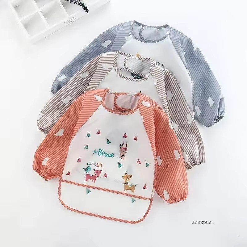 1-5 шт. Детский фартук-нагрудн – обзор и цена Bib Long Sleeve